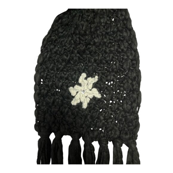 Charming Charlie Black Knit Scarf with Snowflake Appliqué – 94” – NWT - Picture 3 of 5